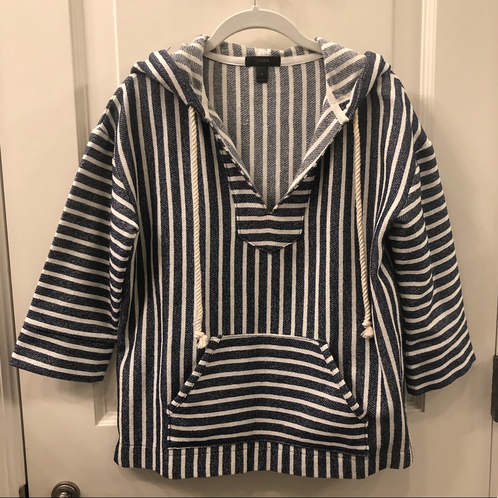 J Crew Baja Striped Hoodie